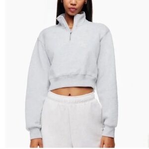 Aritzia Tna Airy Perfect 1/4 Zip Crop Sweatshirt Large